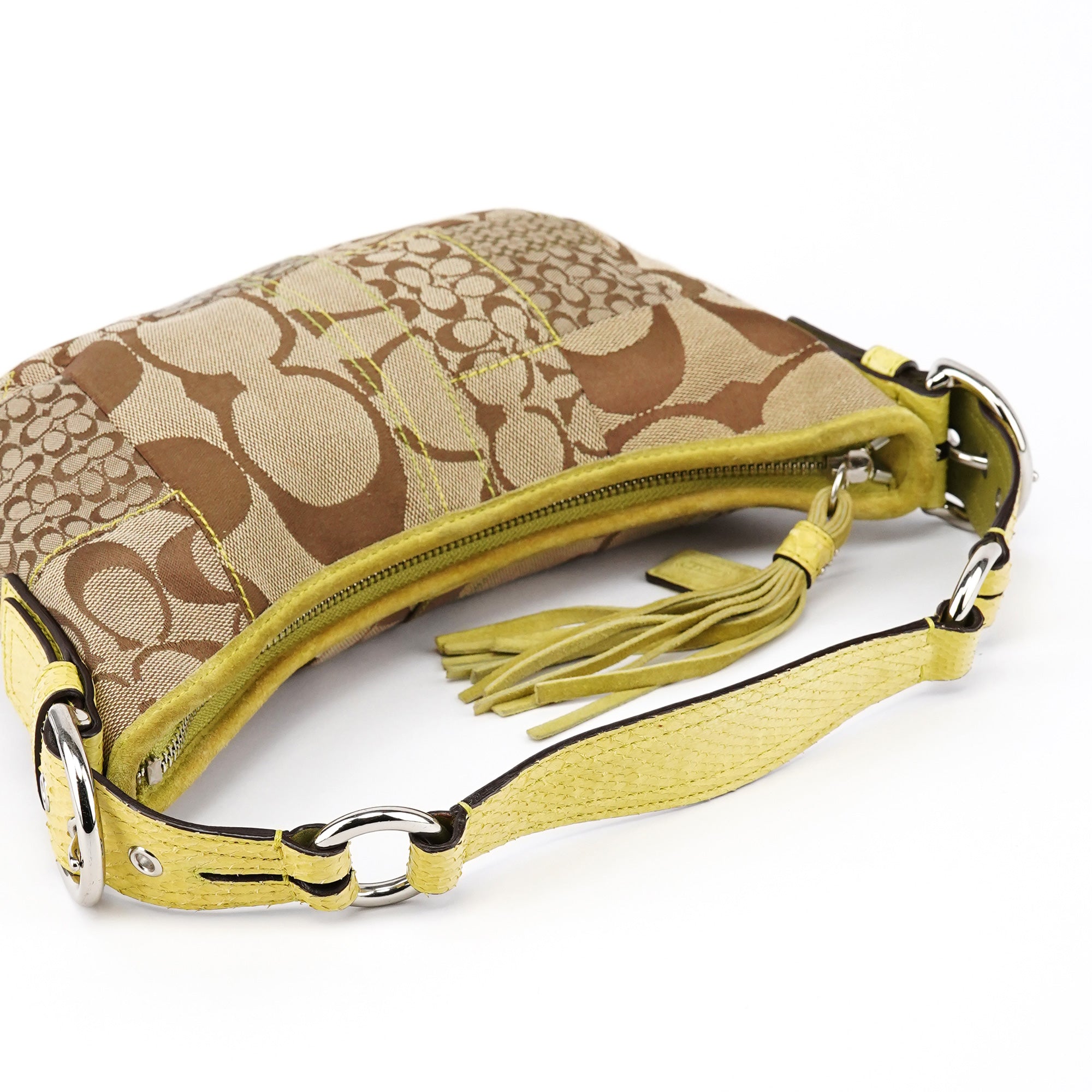 Coach Beige Green Signature Canvas Patchwork Hobo Bag – Rediscover