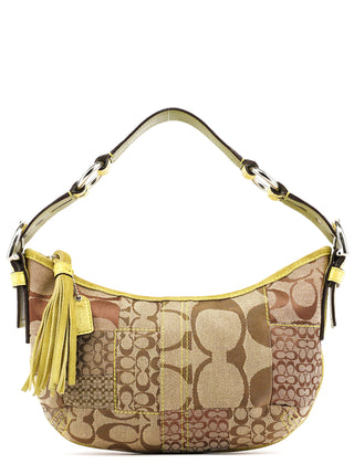 Beige Yellow Python Soho Patchwork Shoulder Bag