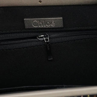 Black Multicolour Woven Metal Top Handle Bag