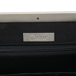 Black Multicolour Woven Metal Top Handle Bag