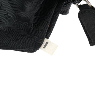 Black Tessuto Nylon Chain Shoulder Bag