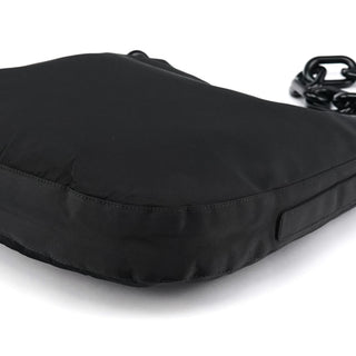 Black Tessuto Nylon Chain Shoulder Bag