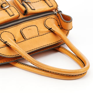 Tan Leather Edith Tote Bag
