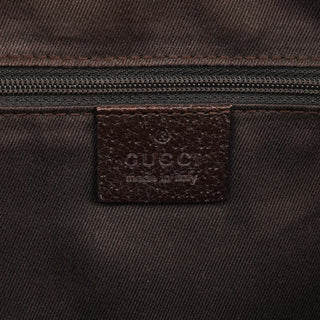 113009 Beige Brown GG Canvas Boston Bag