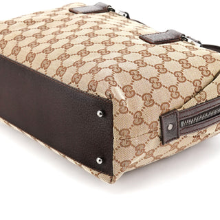 113009 Beige Brown GG Canvas Boston Bag