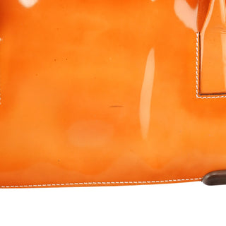 Orange Spazzolato Leather Boston Bag