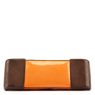Orange Spazzolato Leather Boston Bag
