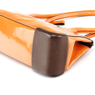 Orange Spazzolato Leather Boston Bag
