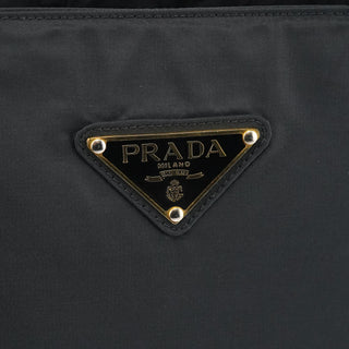 Black Tessuto Metallo Gold Handle Tote Bag