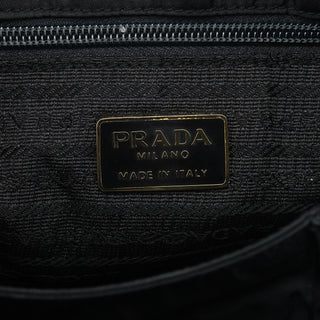 Black Tessuto Metallo Gold Handle Tote Bag