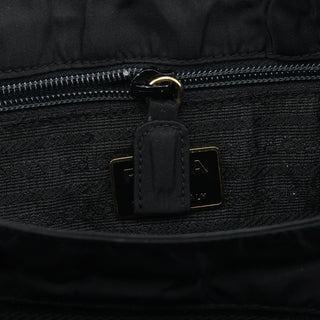 Black Tessuto Metallo Gold Handle Tote Bag