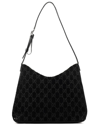 1997 Black GG Velvet Shoulder Bag