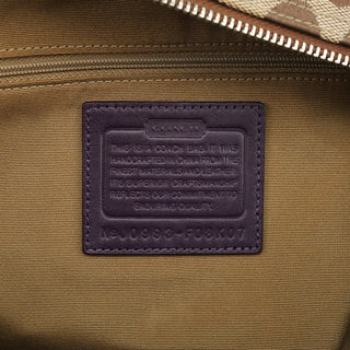 F08K07 Beige Purple Signature Canvas Hampton Handbag
