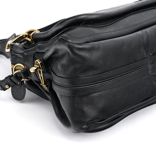 Black Leather Paraty 2-Way Bag