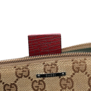 07198 Beige Burgundy GG Boat Pochette