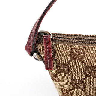 07198 Beige Burgundy GG Boat Pochette