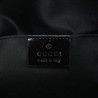 000 0602 Black GG Suede Hobo Shoulder Bag