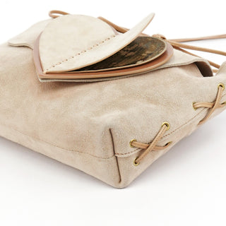 2002 Beige Suede Heart Crossbody Bag
