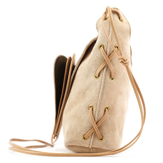 2002 Beige Suede Heart Crossbody Bag