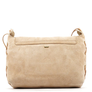 2002 Beige Suede Heart Crossbody Bag