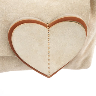 2002 Beige Suede Heart Crossbody Bag