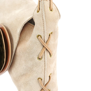2002 Beige Suede Heart Crossbody Bag