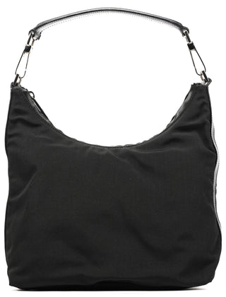 000 0602 Black Nylon Hobo Shoulder Bag