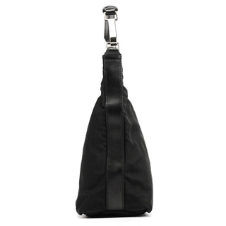000 0602 Black Nylon Hobo Shoulder Bag
