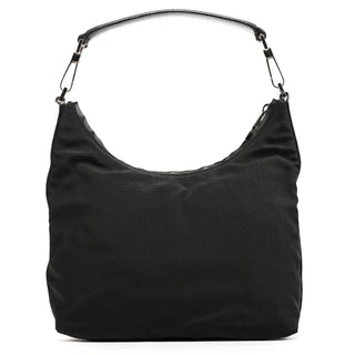 000 0602 Black Nylon Hobo Shoulder Bag