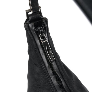 000 0602 Black Nylon Hobo Shoulder Bag
