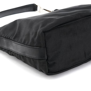 000 0602 Black Nylon Hobo Shoulder Bag