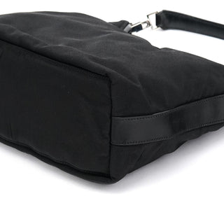 000 0602 Black Nylon Hobo Shoulder Bag