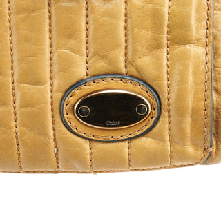 Beige Leather Bay Tote Bag