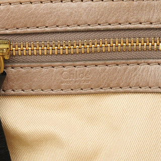 Beige Leather Bay Tote Bag