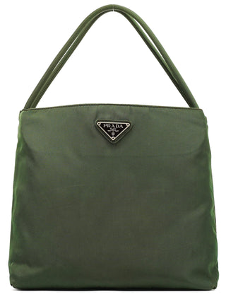 B6243 Green Tessuto City Nylon Tote Bag
