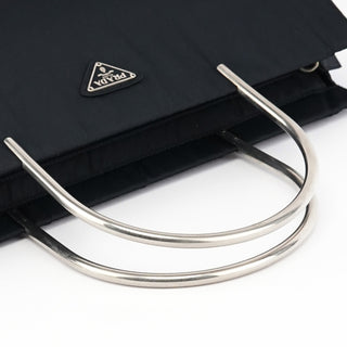 Navy Tessuto Metal Nylon Tote Bag