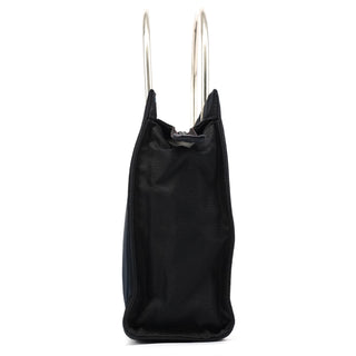 Navy Tessuto Metal Nylon Tote Bag