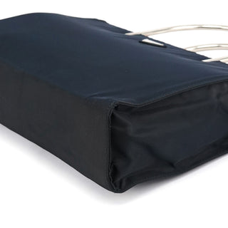 Navy Tessuto Metal Nylon Tote Bag