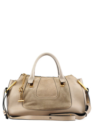 Grey Leather Suede Hayley 2-Way Bag