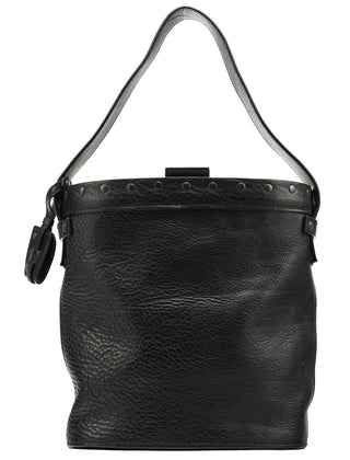Fall 2002 Black Leather Hinged Frame Bucket Bag