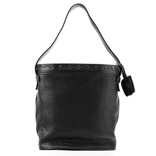 Fall 2002 Black Leather Hinged Frame Bucket Bag