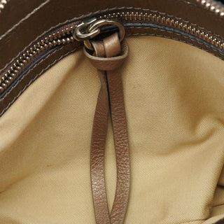 Navy Denim Silver Leather Logo Tote Bag