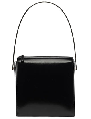 1997 Black Leather Metal Handle Shoulder Bag