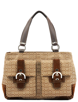 6427 Beige Brown Signature Soho Tote Bag