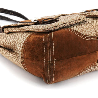 6427 Beige Brown Signature Soho Tote Bag