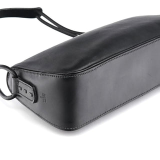 106383 Black Leather Hobo Shoulder Bag