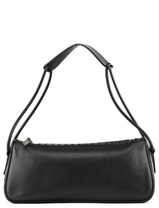 106383 Black Leather Hobo Shoulder Bag