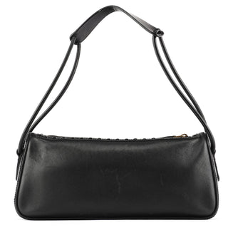 106383 Black Leather Hobo Shoulder Bag