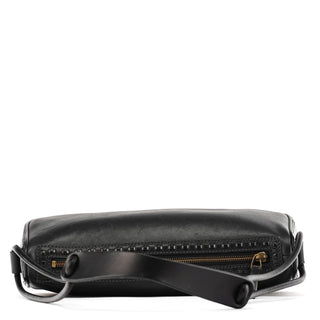 106383 Black Leather Hobo Shoulder Bag