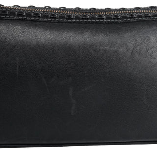 106383 Black Leather Hobo Shoulder Bag